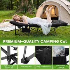 Portable Folding Camping Cot with Mattress and Carry Bag
