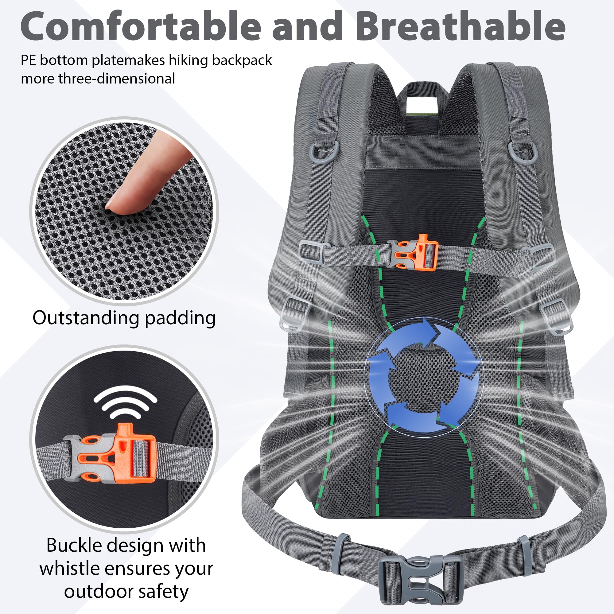 30L Lightweight Hiking Backpack for Camping & Travel