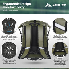 20-45L Waterproof Roll-Top Dry Backpack for Outdoor Use
