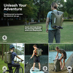 20-45L Waterproof Roll-Top Dry Backpack for Outdoor Use