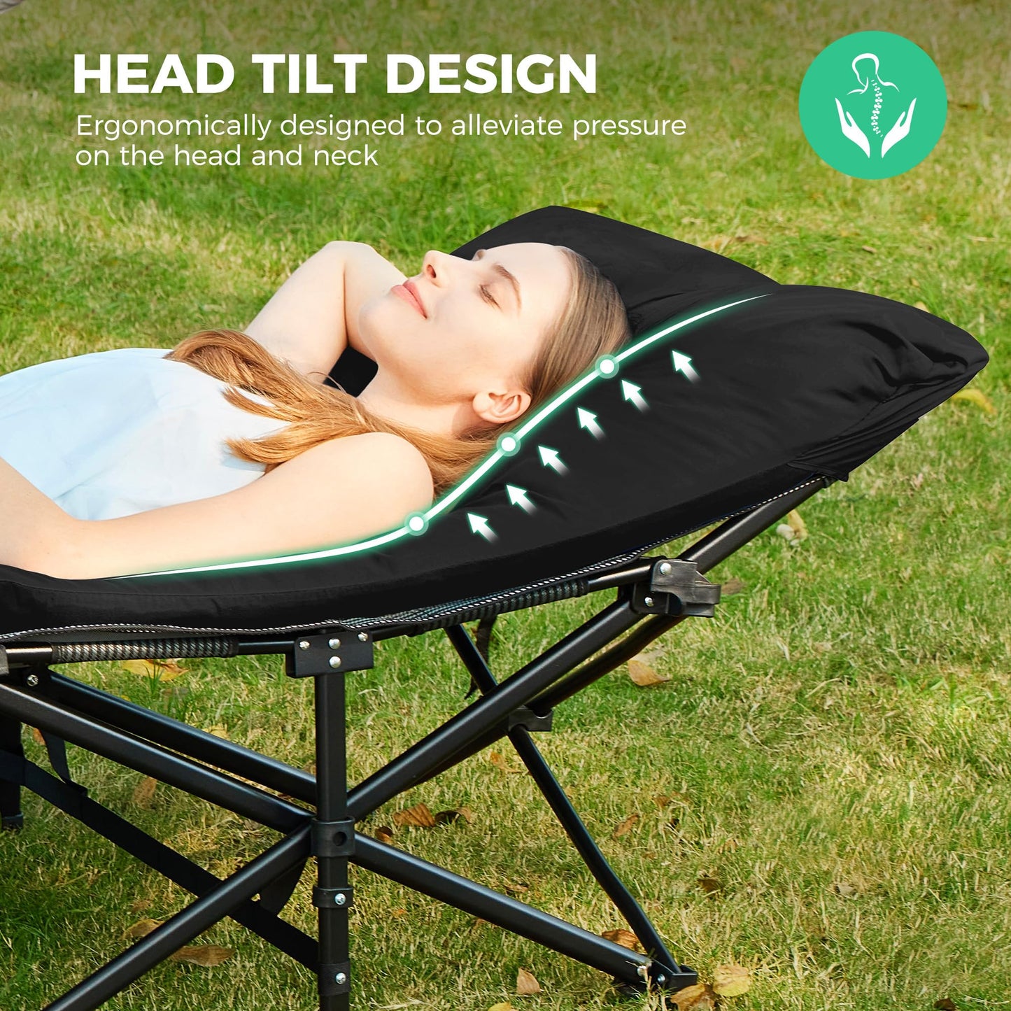 Extra Wide Heavy-Duty Folding Camping Cot with Mattress