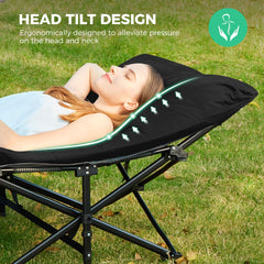 Extra Wide Heavy-Duty Folding Camping Cot with Mattress
