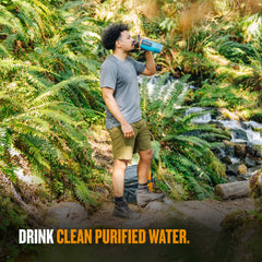 GRAYL GeoPress 24 oz Water Purifier Bottle - Filter for Hiking, Camping, Survival, Travel