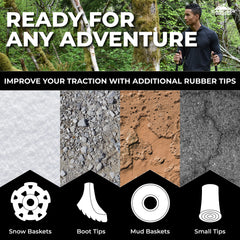 Carbon Fiber Trekking Poles with Quick Adjustable Locks