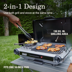 Coleman Tabletop 2-in-1 Grill & Stove with 2 Adjustable Burners