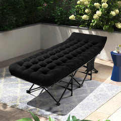 Extra Wide Heavy-Duty Folding Camping Cot with Mattress