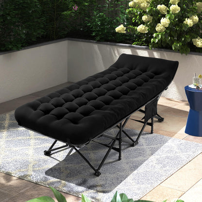 Extra Wide Heavy-Duty Folding Camping Cot with Mattress