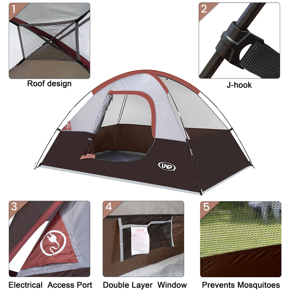 2-4 Person Waterproof Dome Camping Tent with Rainfly