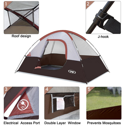 2-4 Person Waterproof Dome Camping Tent with Rainfly