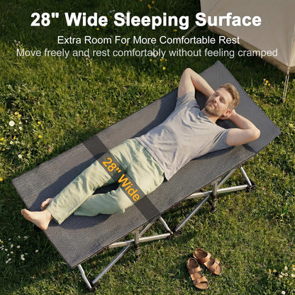 ABORON Folding Camping Cot W/Mat for Adults