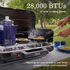 3-Burner Propane Camping Stove with Adjustable Heat Control