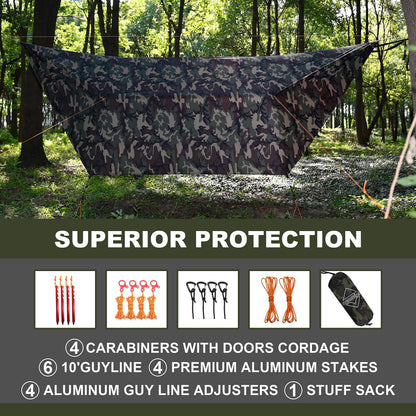 Ultralight Waterproof Hammock Rain Fly Tarp with Doors
