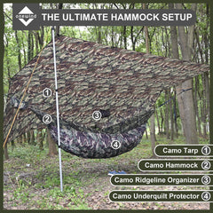 Ultralight Waterproof Hammock Rain Fly Tarp with Doors